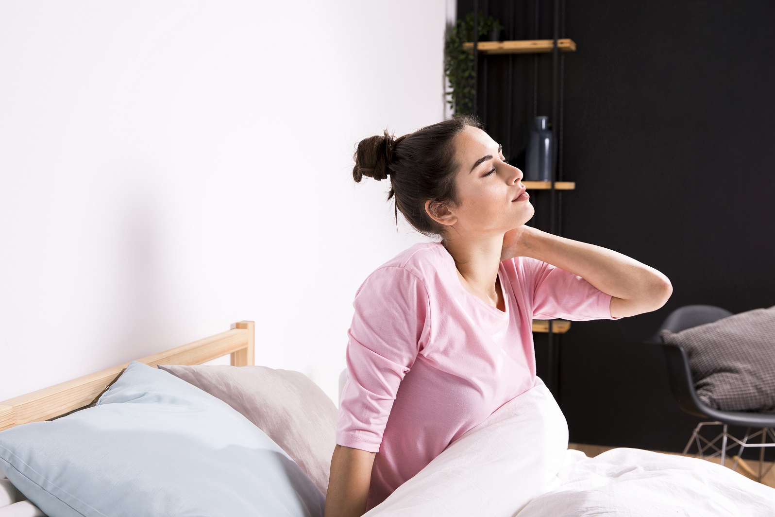 fitness woman waking up morning